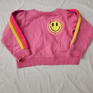 Tween diva girls size 8 pink smiley crop sweatshirt #CD3